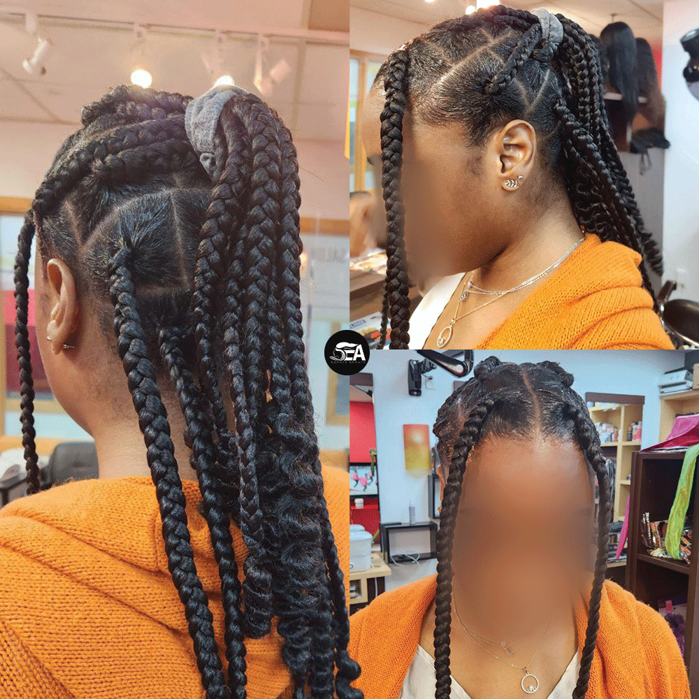 Knotless braids( rallonges comprise )
