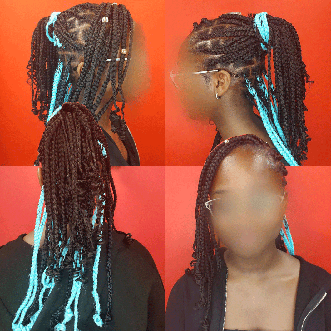 Box braids (rallonges comprise)