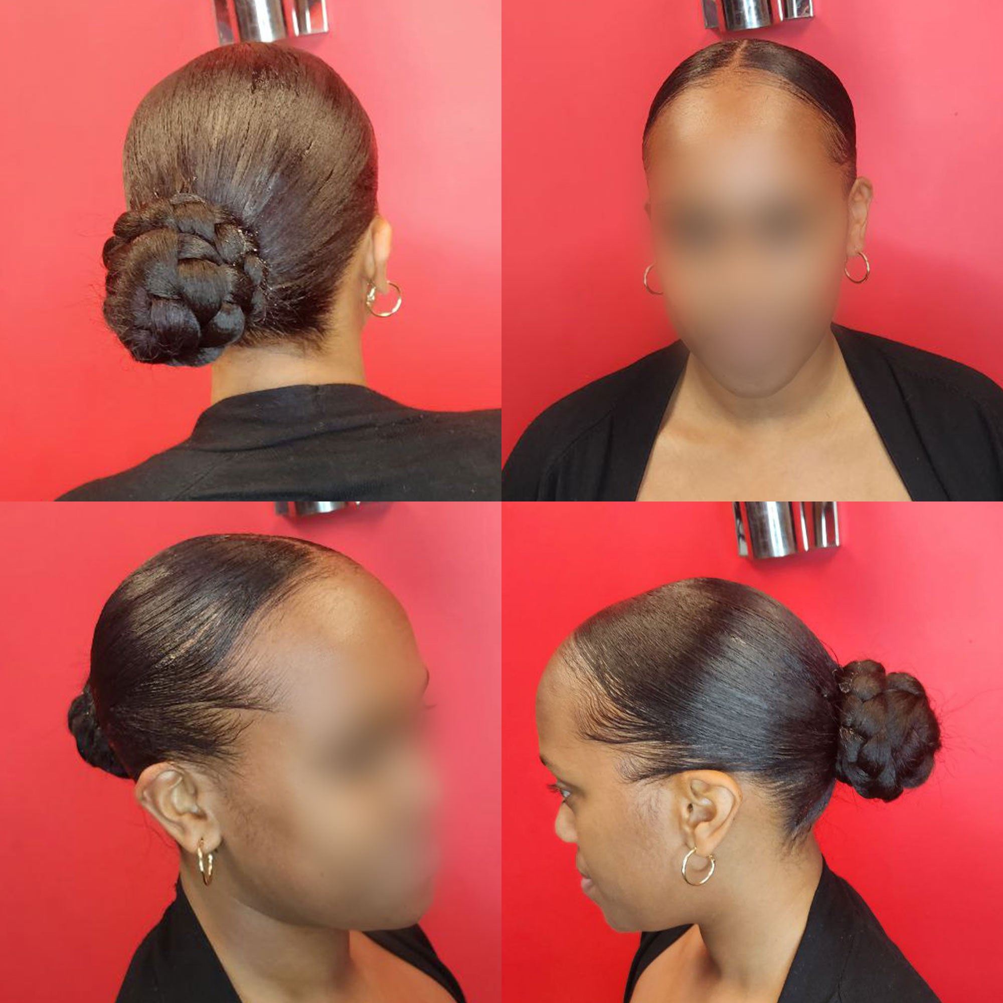 Chignon en arriere  avec postiche