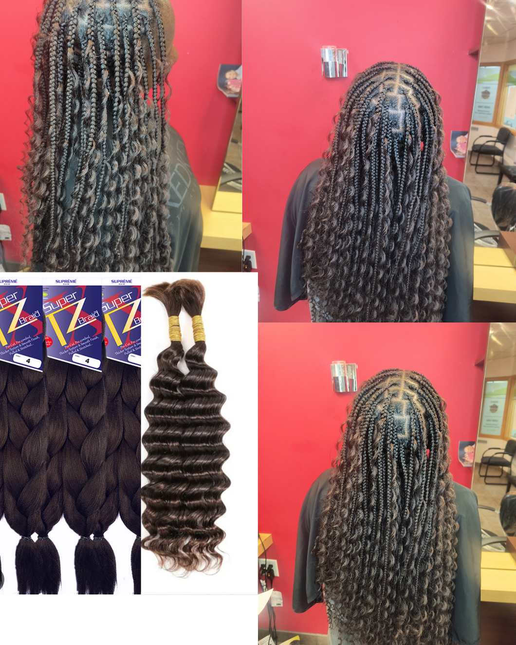 Boho braids medium 60 pouces avec mèche Super tz couleur #4